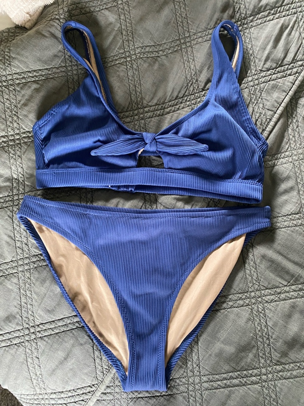 Old Navy Blue Ribbed Two-Piece Bikini Set